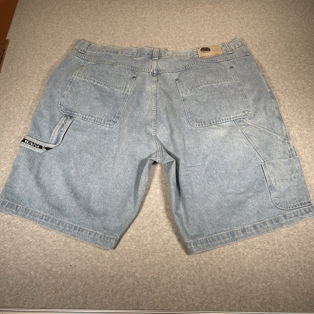 Vintage Y2K Karl Kani Jean Shorts 54 Baggy Wide Leg Jorts Blue Denim Hip Hop - Picture 2 of 12